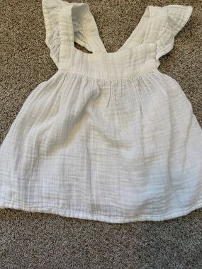 Old Navy White Gauze Baby Sundress with Button Front